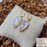 Rainbow Moonstone Long Teardrop Earrings, Gemstone Earrings, Statement Earrings, Blue Fire Moonstone Earring, Boho Earrings, Fancy Earrings